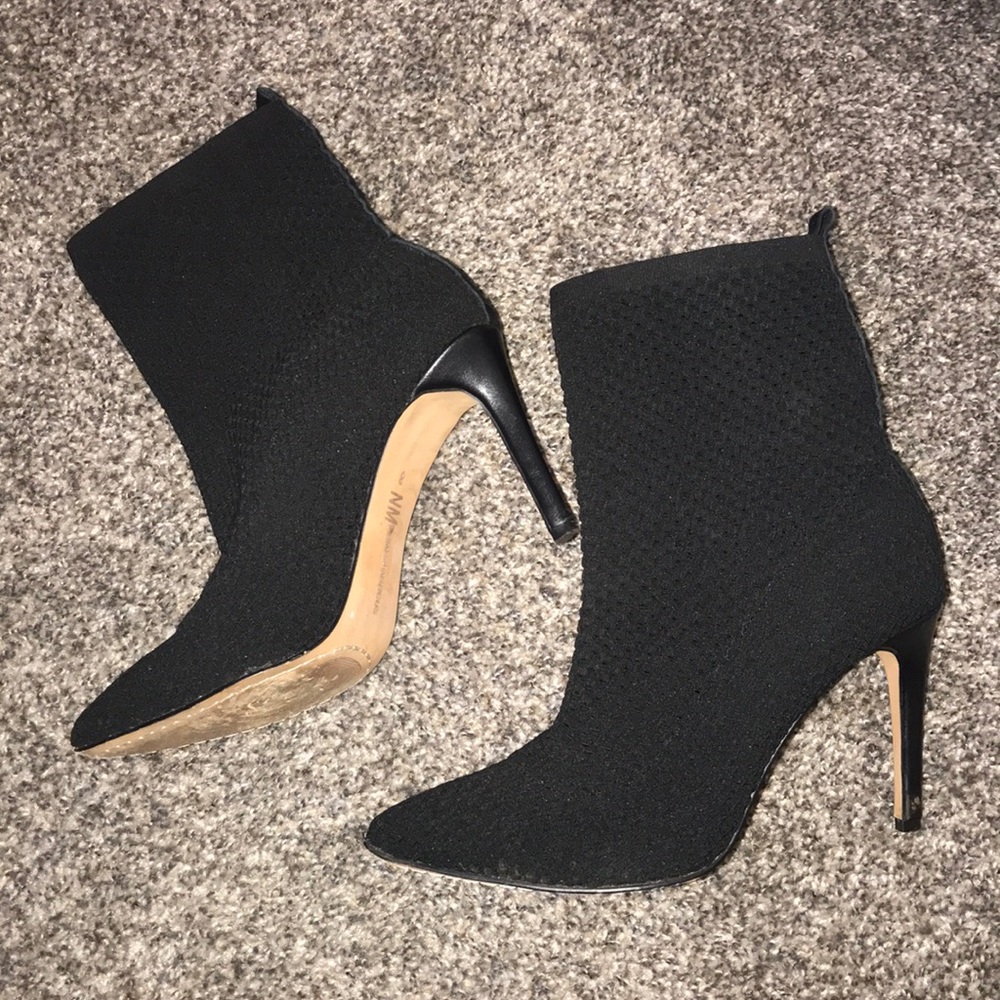 Neman Marcus sock heels Black